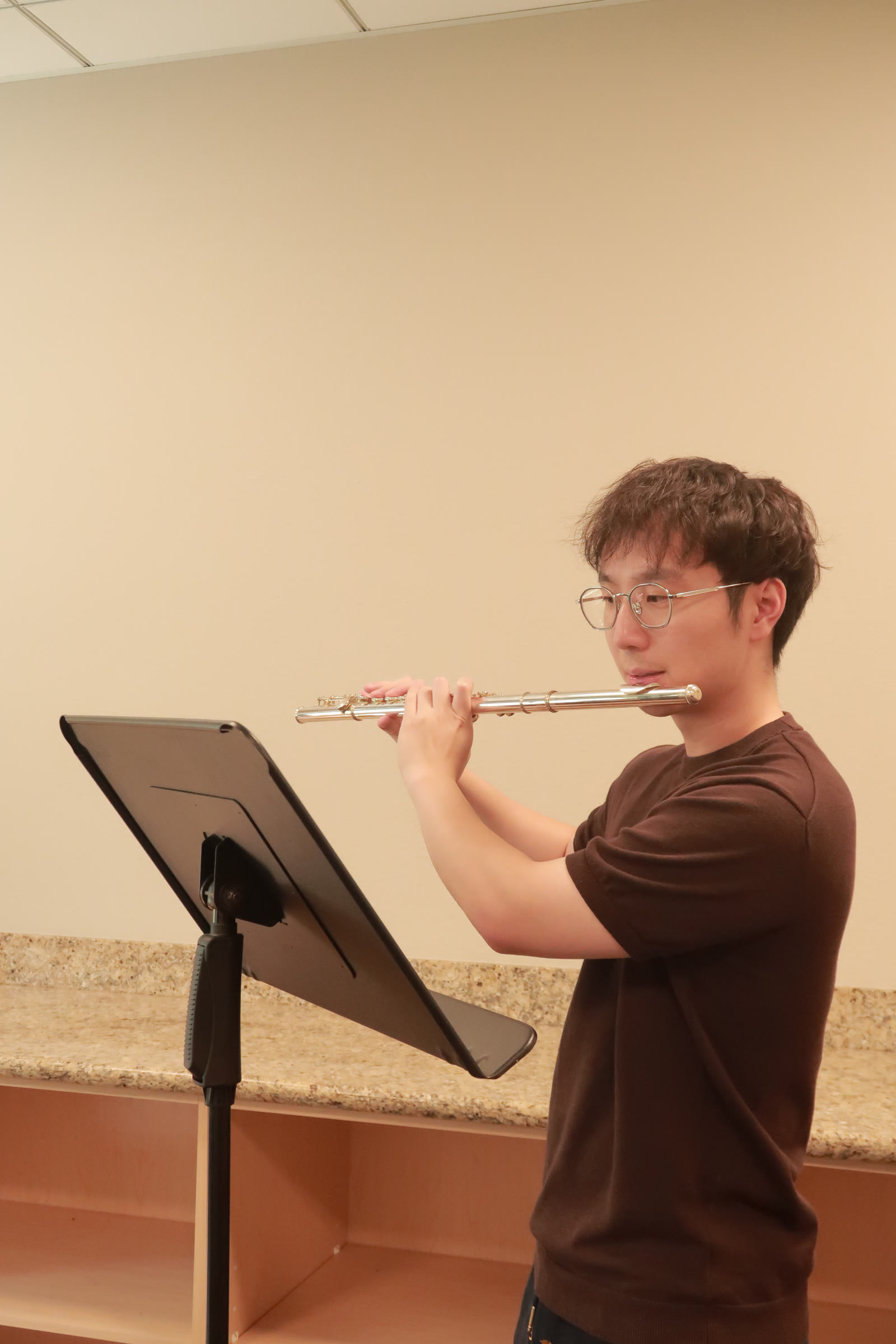 Playing the flute